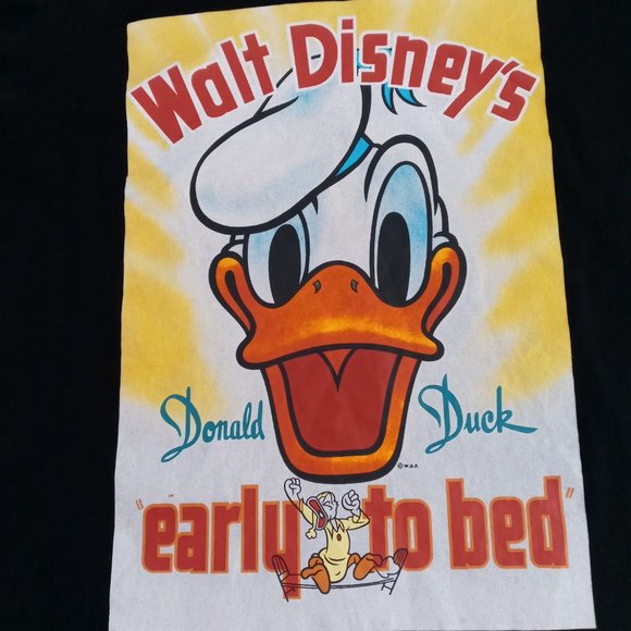Disney X UNIQLO Donald Duck "Early to Bed" black T-Shirt - Picture 3 of 8